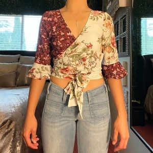 Wrap Around Tied Crop Top